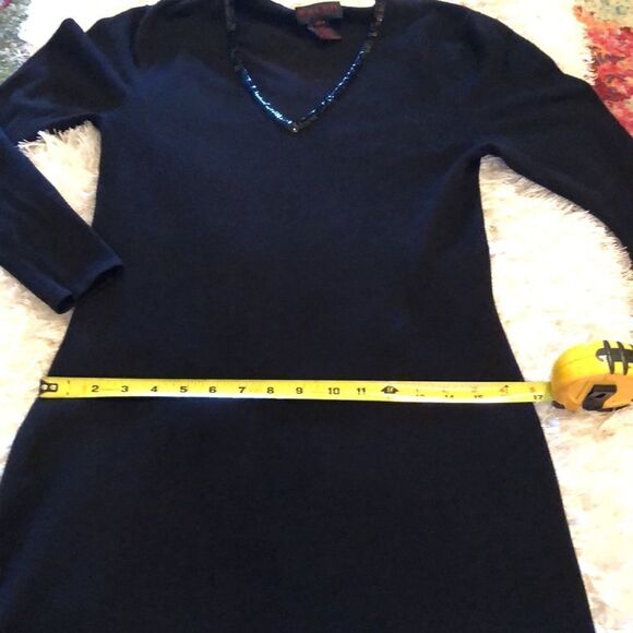 Ralph Ralph Lauren M silk and cotton beaded V-neck three-quarter sleeve dress - Picture 8 of 15